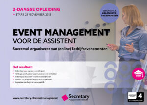brochure afbeelding event management voor de assistent, bedrijfsevenementen organiseren